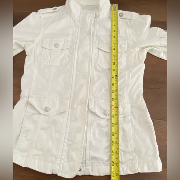 Kensie White Zip Up Utility Jacket Women’s Size Small - Picture 11 of 15